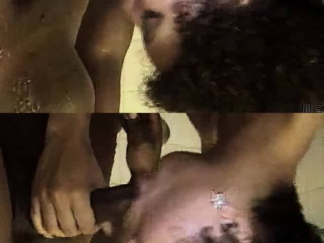 Ebony Amateur Couple's Bathroom Quickie