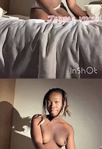 Tiny Black Doxy Cums on Her PILLOW!