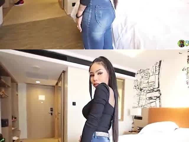 JohnTronX - Unreal Thai chick in taut jeans sucks my knob