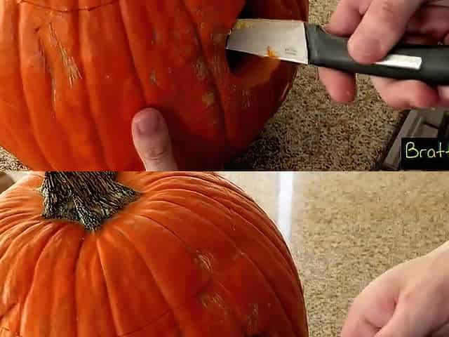 This babe caught her stepbrother banging a pumpkin