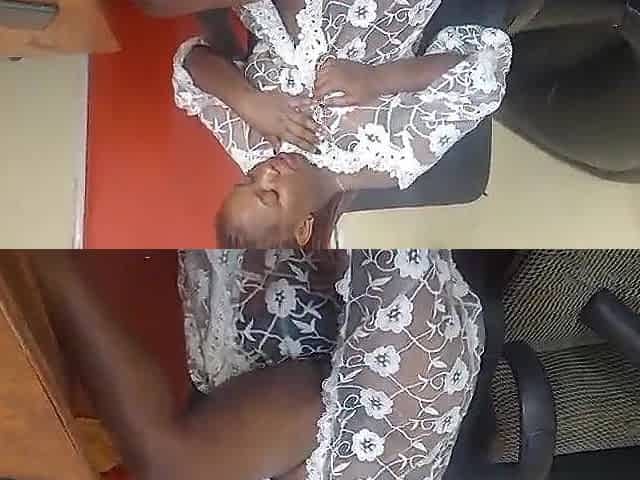 RICH WOMAN IN THE OFFICE FINGERING HERSELF