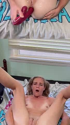 Custom Request - Solo Anal Orgasm Petite PAWG Dirty Blonde Eva Summers