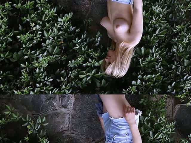 Picked up euro blonde outdoor fucked after public bj