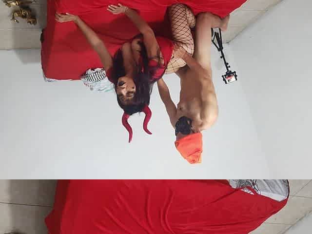 Busty Stepmother Gives Me a Gift and Dresses up in Sexy Devil Lingerie to Fuck