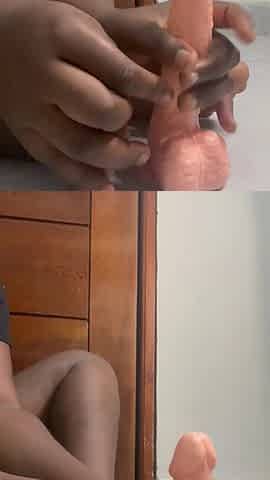 Wanking dong with my black feet