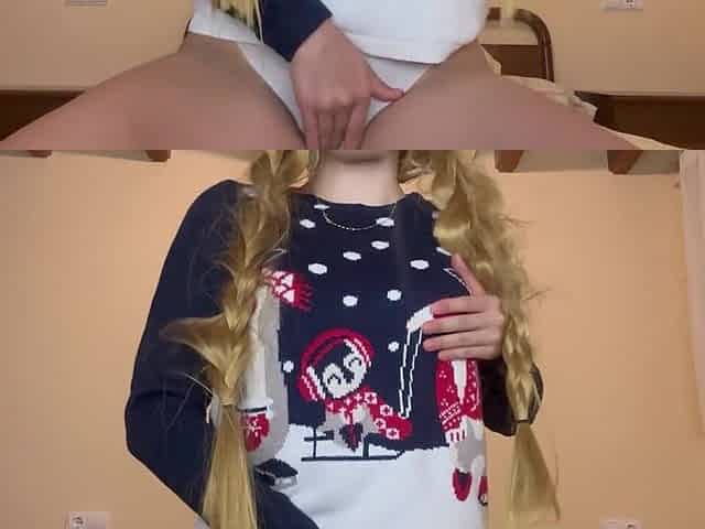 Cute peasant beauty wets her pants very deliciously - Lil Rose