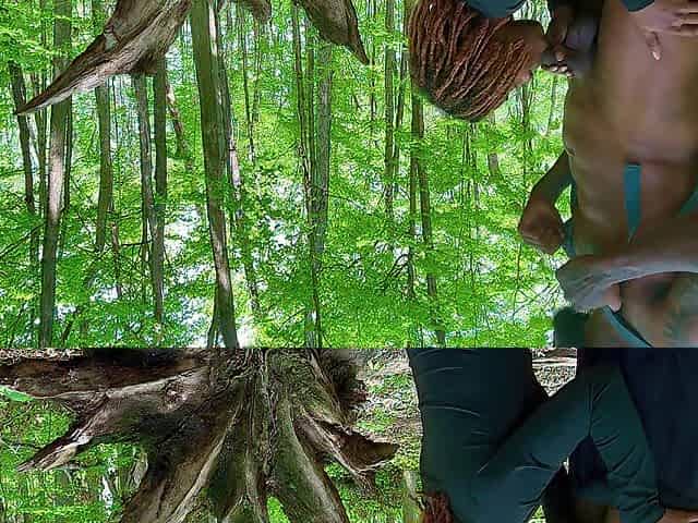 A Facial In The Woods (Large Spunk flow)