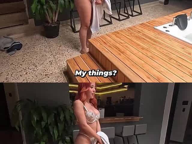 Athletic man meets a redheaded stranger at the hotel and can't resist the urge to fuck her