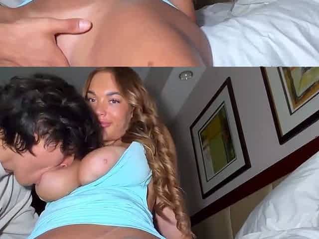 Alanna Pow With Big Assets Films Rough Fucktape Cumshot In