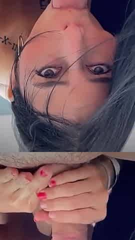 POV Deep Throat on the Beach with My Stepsister on Vacation