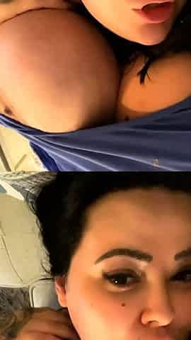 Hot brunette big boobs toying pink pussy