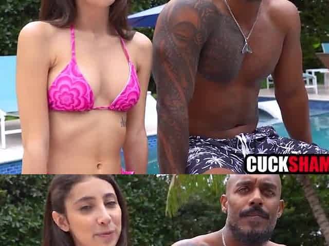 Cuckold hubby sharing his wife with ebony buddy