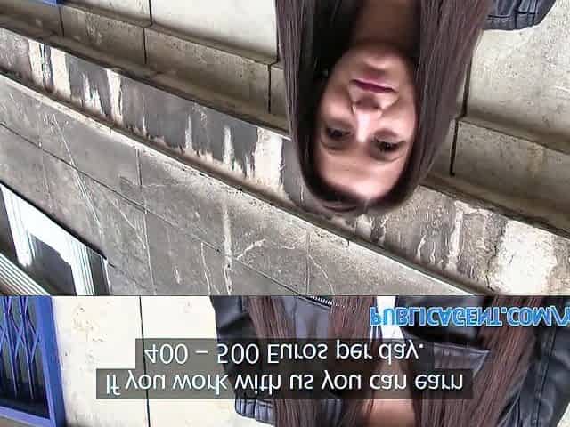 PublicAgent Shy brunette hair has sex in restaurant shitter for money