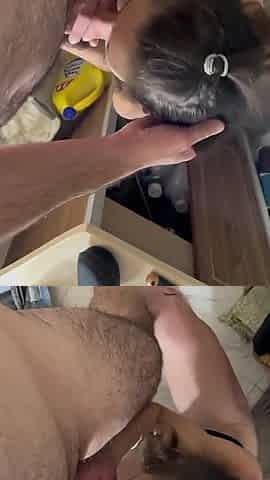 Street Skank Sucks and Fucks Me in My Bathroom