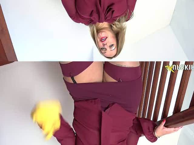 All alone lustful whore Ashley Rider stretches her own pussy a bit