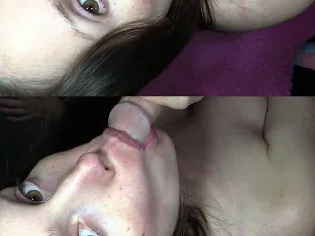 Brunette hardcore blowjob