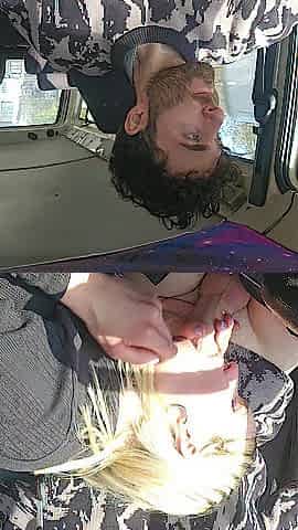 Car bj glad palatable cum in throat