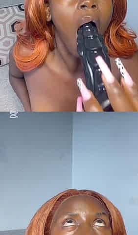 Big Booty Ebony Rides Huge Dildo