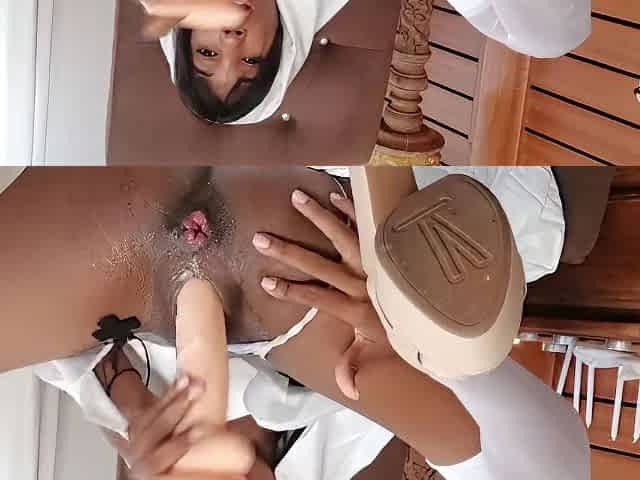 Horny Ebony Nun Strips And Fucks An Pray In The Confessional Room