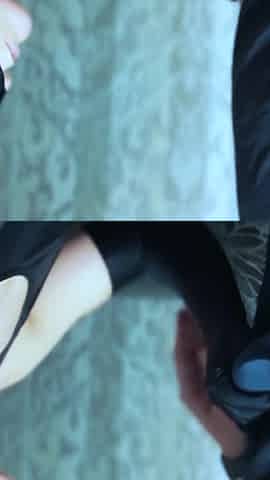 Short Black Dress, Stockings & Gloves: She Sucks, Rides & Takes Cum on Stomach