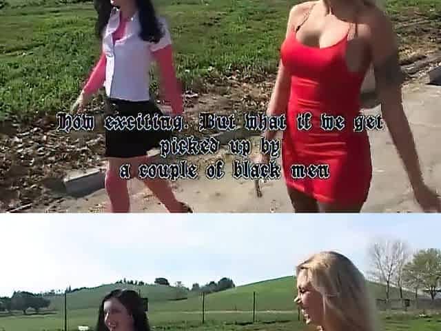 Sexy breasty golden-haired wench takes a large ebony dick