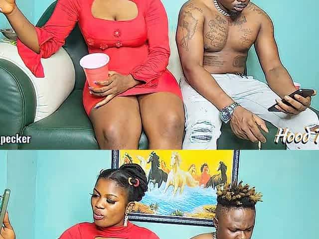 Chilling and banging with a curvy Afro playgirl in red. That babe a 100.