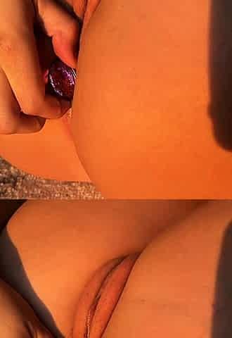 Close up pussy gape and toy