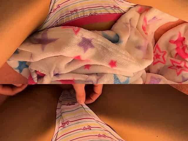 Kinky GF's Pussy Rubbing and Cum on Her Panties