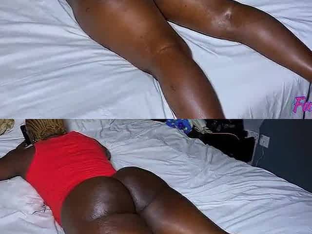 A thick ebony beauty with a obese booty