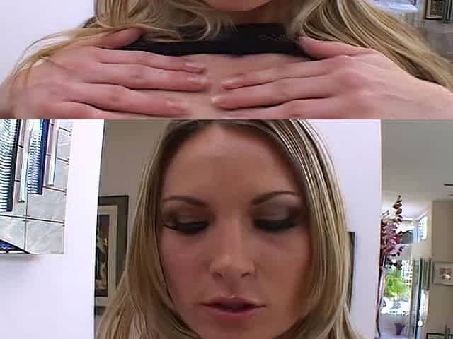 Natural busty blonde blowjob and banging POV