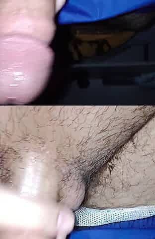 EXCITED GUY Masturbating in his girlfriend's couch