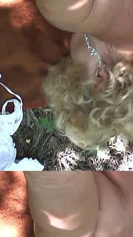 Wild Outdoor Blonde Fingers Herself and Sucks Hard Cock