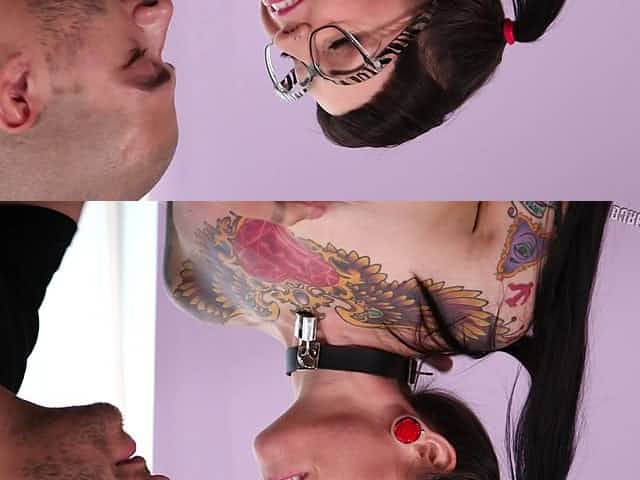 Sexy punk in a pleated skirt and pigtails fucked like a slut