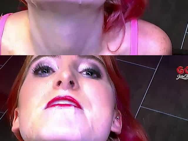 1st time college honey cum gulp bukkake in GGG John Thompson