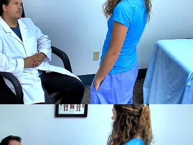 Sexy slender brunette sucks big cock with eyes closed