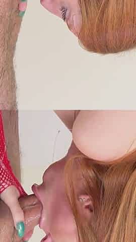 Ginger Beauty Red Fire Rides Toby Dick's Cock with Her Ass!