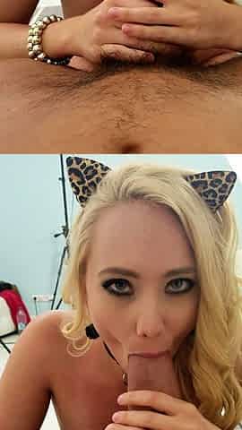 POV Handjob Blowjob cumshot compilation