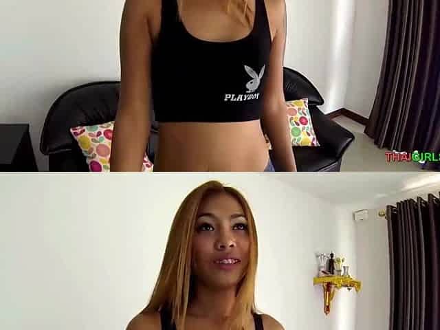 Ballsy Oriental bar cutie puts her throat on the ramrod of a foreign guy