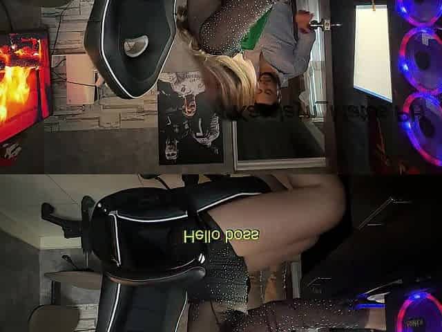 My costume and heels keep my boss from firing me. I give him a head, balls, and butt.