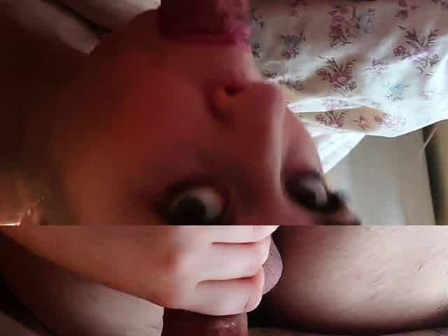 Mature brunette amateur giving a great POV blowjob