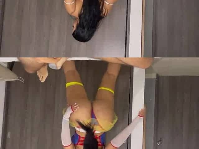 Sexually excited, oiled Snow White dominates and milks her roommate dry