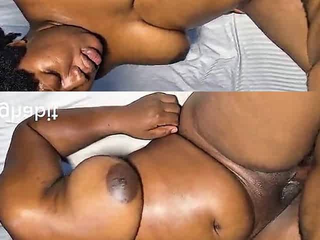 black drilled by her large schlong neighbor