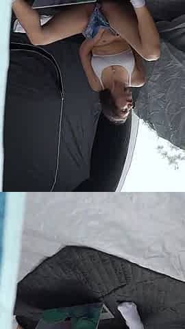 Had Fun with a Stranger's Big Dick in Tent While My Husband Was Away