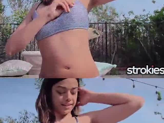 Strokies - Harmony Wonder's Outdoor Tugjob & Cum On Face Debut