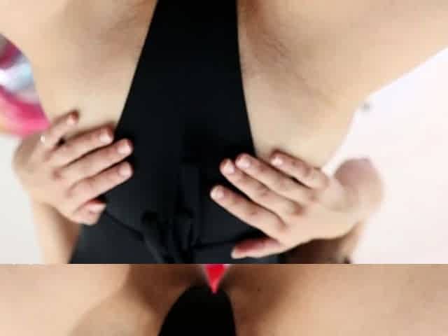 Black babe with big boobs teasing on webcam