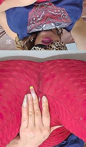 Masturbation in leggings