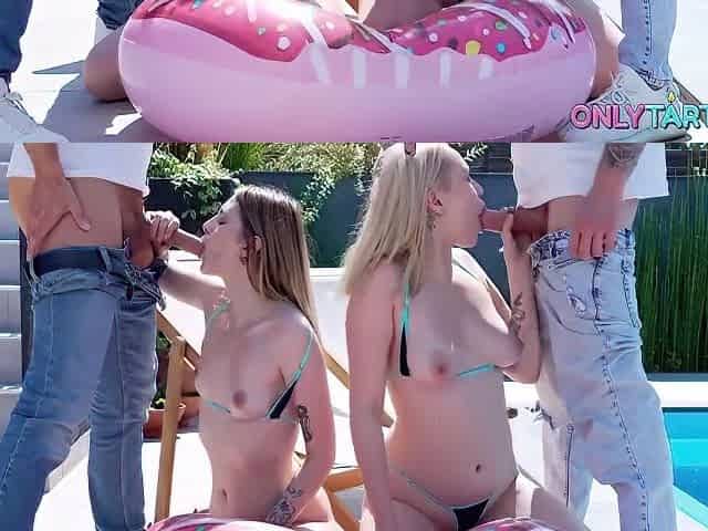Double Blowjob With And From - Funky Town, Sara Bork And Cover Girl