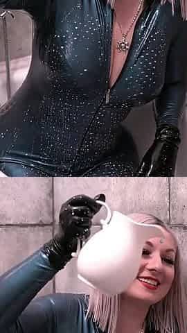 Latex Lesbian Bathroom Funny Petting Arya Grander