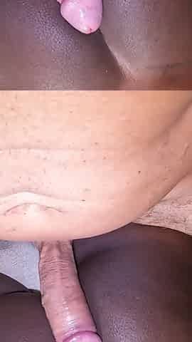 Tight Ebony Butthole Dilated by a Big White Cock and Filled up with Man Milk