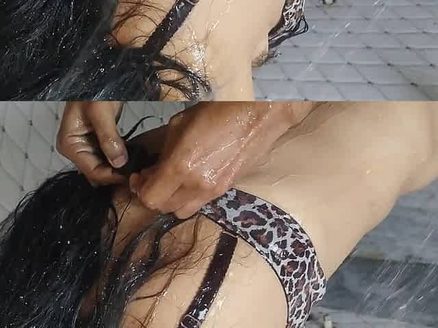 Hard Core Doggy Position in Bathroom with Shower